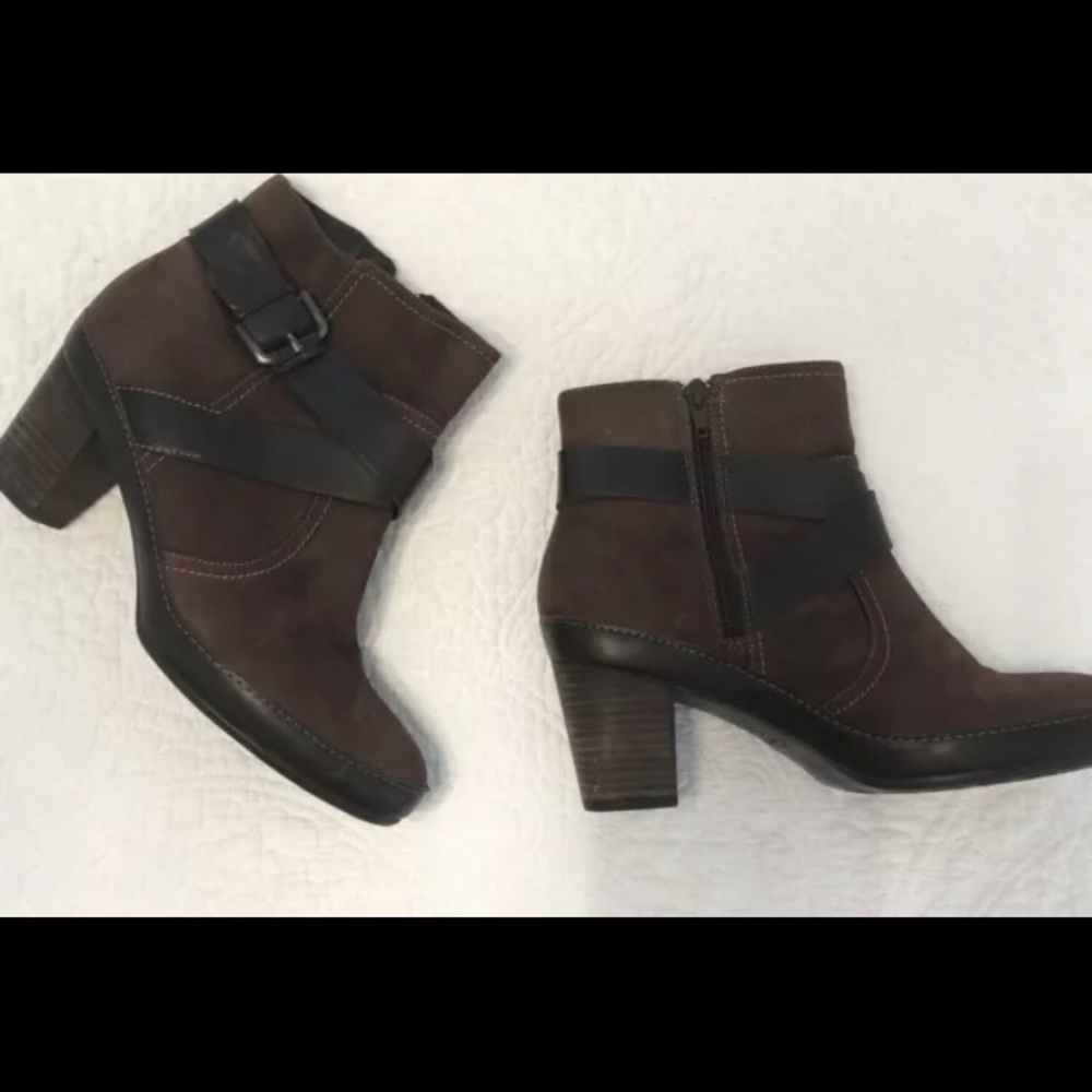 Clarks Artisan Suede & Leather Booties